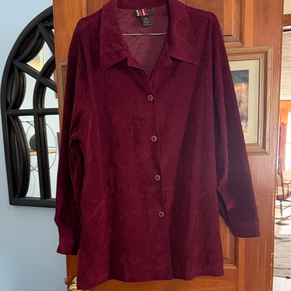 R&K Deep Red Button-Down Shirt